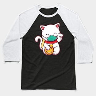cat face mask funny so cute Baseball T-Shirt